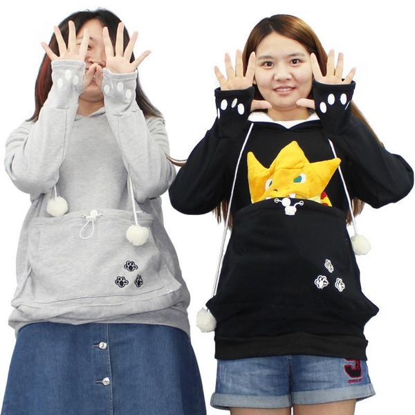 women's hoodies & sweatshirts women pet hooded casual kangaroo cat sweatshirt for pouch hoodie big size hoody ladies lovers, Black
women's hoodies & sweatshirts women pet hooded casual kangaroo cat sweatshirt for pouch hoodie big size hoody ladies lovers, Black