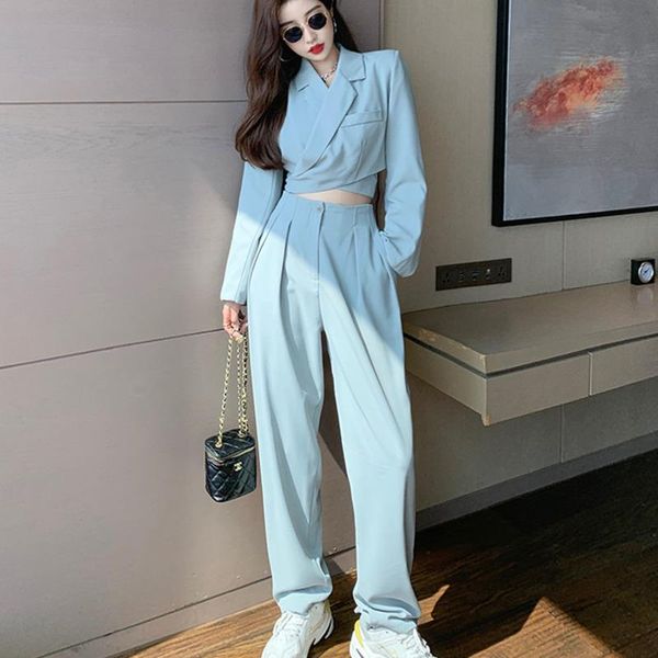 women's two piece pants fashion streetwear set women crop short blazer coat + wide leg pant suits 2021 autumn casual 2 sets, White
women's two piece pants fashion streetwear set women crop short blazer coat + wide leg pant suits 2021 autumn casual 2 sets, White