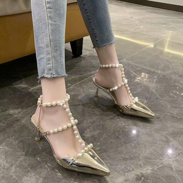 fashion high heels beads sandals female summer high-heeled shoes pointed stiletto women's zapatillas mujer, Black
fashion high heels beads sandals female summer high-heeled shoes pointed stiletto women's zapatillas mujer, Black