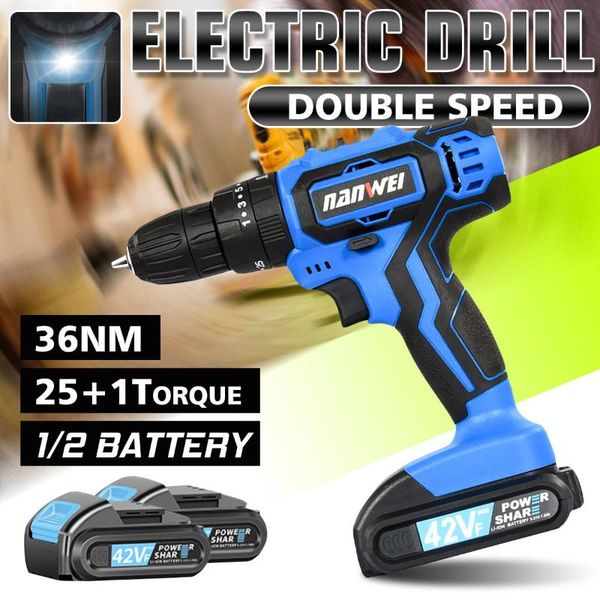 professiona electric drills 42vf drill cordless screwdriver double speed wireless power driver dc lithium-ion battery with led light
professiona electric drills 42vf drill cordless screwdriver double speed wireless power driver dc lithium-ion battery with led light