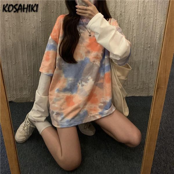 women's t-shirt kosahiki japanese long sleeve women fake 2 piece patchwork tie dye atreetwear casual loose harajuku t shirts femme, White
women's t-shirt kosahiki japanese long sleeve women fake 2 piece patchwork tie dye atreetwear casual loose harajuku t shirts femme, White