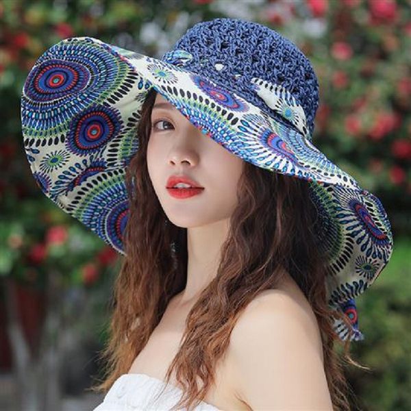 summer sun hat korean version of uv protection along the beach hat sun hat outdoor sunscreen breathable straw hats, Blue;gray
summer sun hat korean version of uv protection along the beach hat sun hat outdoor sunscreen breathable straw hats, Blue;gray