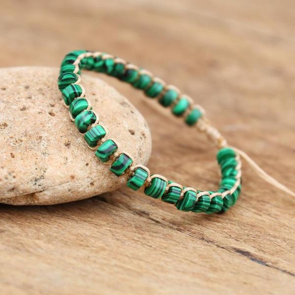 charm bracelets handmade braided bracelet for women men 3*6 malachite beads weave yoga bohemia bangle fashion jewelry, Golden;silver
charm bracelets handmade braided bracelet for women men 3*6 malachite beads weave yoga bohemia bangle fashion jewelry, Golden;silver