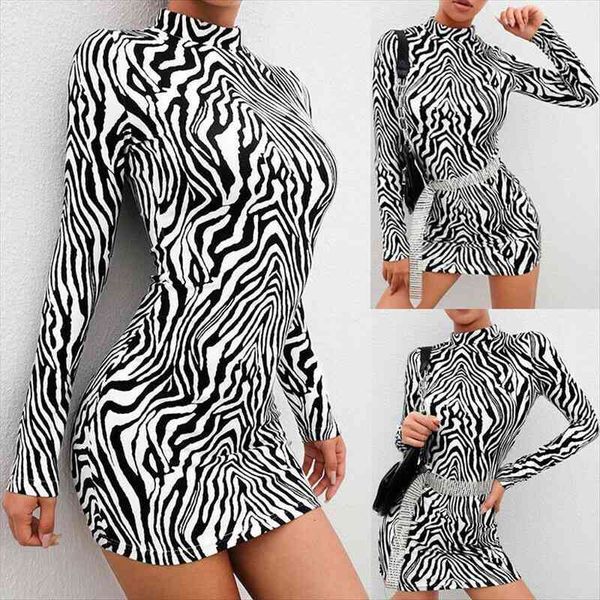 fashion bodycon womens dress long sleeve zebra striped clubwear print turtleneck slim evening party mini pencil, Black;gray
fashion bodycon womens dress long sleeve zebra striped clubwear print turtleneck slim evening party mini pencil, Black;gray