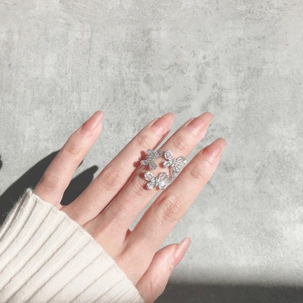 cluster rings exquisite 925 sterling silver luxury for women three butterflies eternity cute ring party jewelry gifts, Golden;silver
cluster rings exquisite 925 sterling silver luxury for women three butterflies eternity cute ring party jewelry gifts, Golden;silver