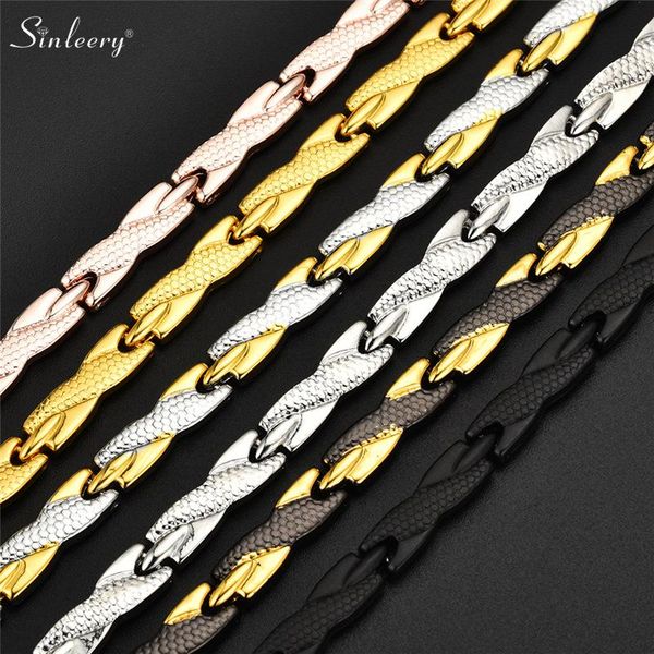 link, chain sinleery 2021 men bracelets on hand magnetite stainless steel serpentine bracelet for women jewelry sl125 ssk, Black
link, chain sinleery 2021 men bracelets on hand magnetite stainless steel serpentine bracelet for women jewelry sl125 ssk, Black
