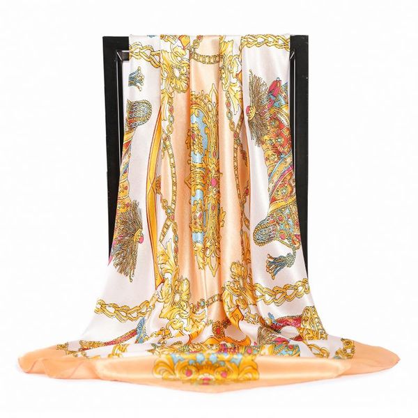 scarves 2021 fashion imitated silk chain print satin square head scarf women good quality large shawl hijab, Blue;gray
scarves 2021 fashion imitated silk chain print satin square head scarf women good quality large shawl hijab, Blue;gray