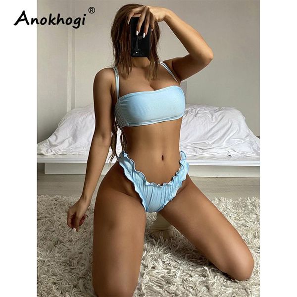 women's swimwear sky blue ruffles bordered women bikini sets padded simple style female lm142, White;black
women's swimwear sky blue ruffles bordered women bikini sets padded simple style female lm142, White;black
