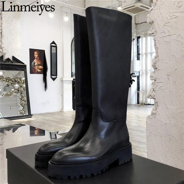 boots platform knee-high women genuine leather thick sole black lady autumn winter long knight 2021
boots platform knee-high women genuine leather thick sole black lady autumn winter long knight 2021