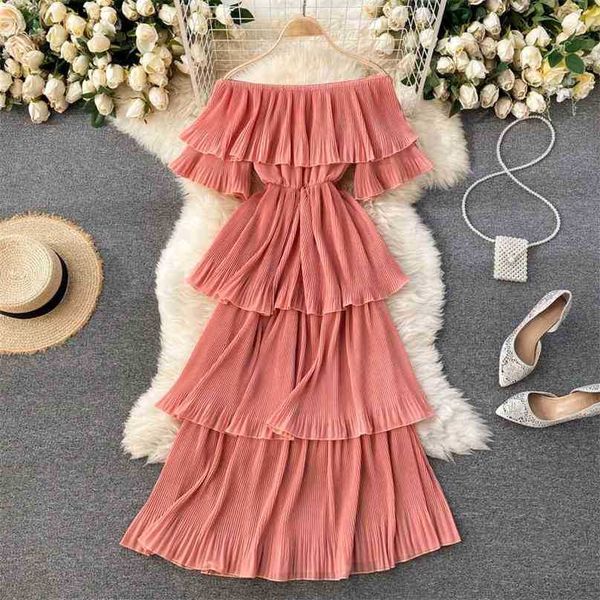women pleated dress vestidos summer off shoulder ruffles layer midi es ladies elegant boho chiffon long robe 210525, Black;gray
women pleated dress vestidos summer off shoulder ruffles layer midi es ladies elegant boho chiffon long robe 210525, Black;gray
