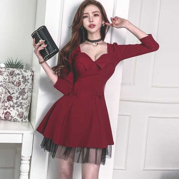 spring women v-neck party dress 3/4 sleeve mesh patchwork bodycon elegant slim mini female vestidos 210526, Black;gray
spring women v-neck party dress 3/4 sleeve mesh patchwork bodycon elegant slim mini female vestidos 210526, Black;gray