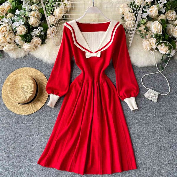 french sweet knitted dress women retro puff sleeve v neck elastic a-line dress autumn winter fashion sweater dresses 210419, Black;gray
french sweet knitted dress women retro puff sleeve v neck elastic a-line dress autumn winter fashion sweater dresses 210419, Black;gray