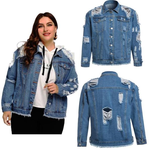 women's jackets 2021 denim holes jacket women plus size xxxl fashion simplicity hole female high quality, Black;brown
women's jackets 2021 denim holes jacket women plus size xxxl fashion simplicity hole female high quality, Black;brown
