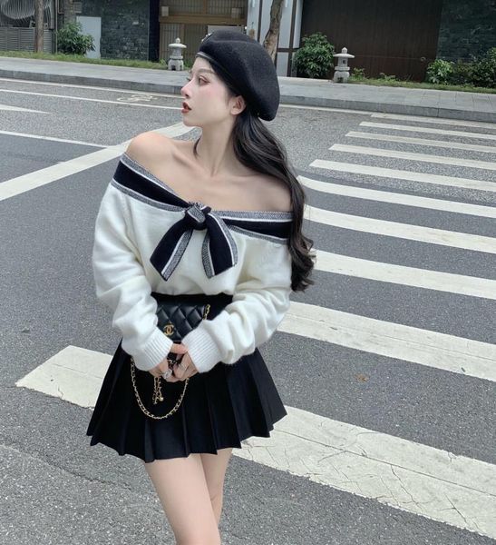 women's sweaters knitted women butterfly pull femme long sleeve sweater korean fashion pullover oversize drop, White;black
women's sweaters knitted women butterfly pull femme long sleeve sweater korean fashion pullover oversize drop, White;black
