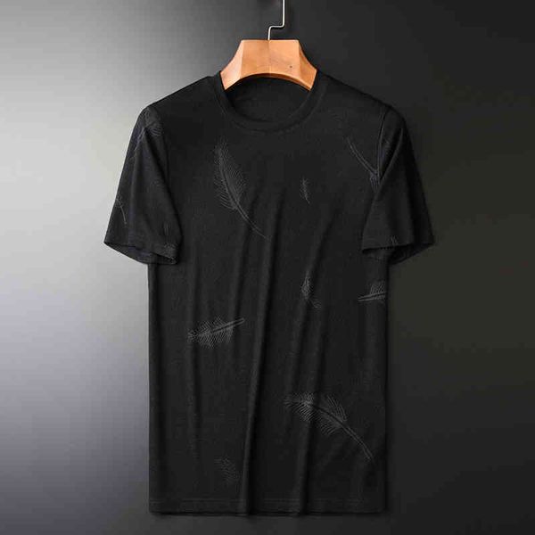 tee shirt shirt feather jacquard mens short sleeve round collar simple male t-shirts plus size 4xl slim fit man tee, White;black
tee shirt shirt feather jacquard mens short sleeve round collar simple male t-shirts plus size 4xl slim fit man tee, White;black