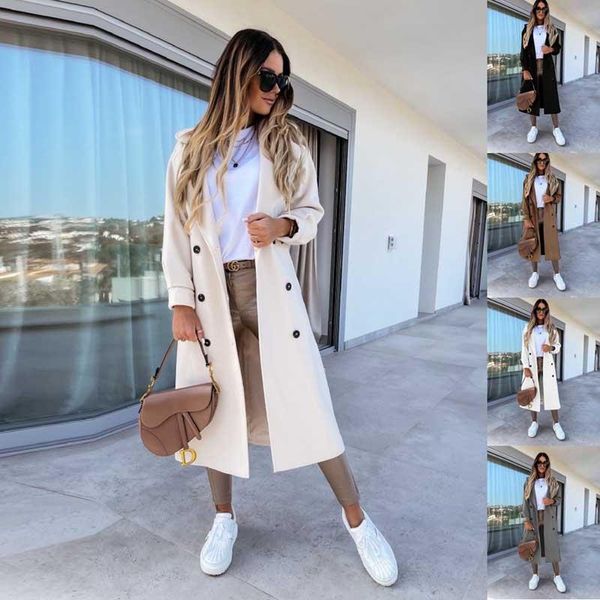 women's wool & blends women fashion long woolen coats 2021 vintage female turn down collar sleeve slash loose double-breasted pocket ja, Black
women's wool & blends women fashion long woolen coats 2021 vintage female turn down collar sleeve slash loose double-breasted pocket ja, Black