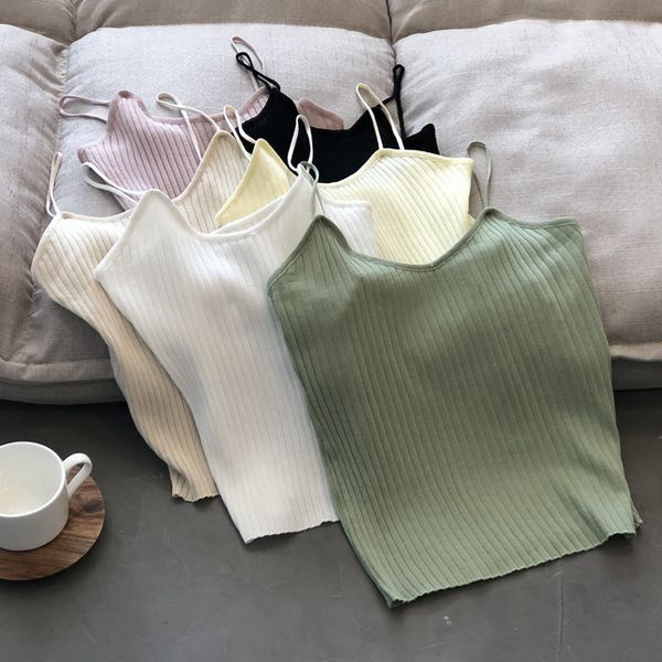 women's tanks & camis elastic women knitted suspender v neck slim solid color shoulder strap vest elegant casual summer woman, White
women's tanks & camis elastic women knitted suspender v neck slim solid color shoulder strap vest elegant casual summer woman, White