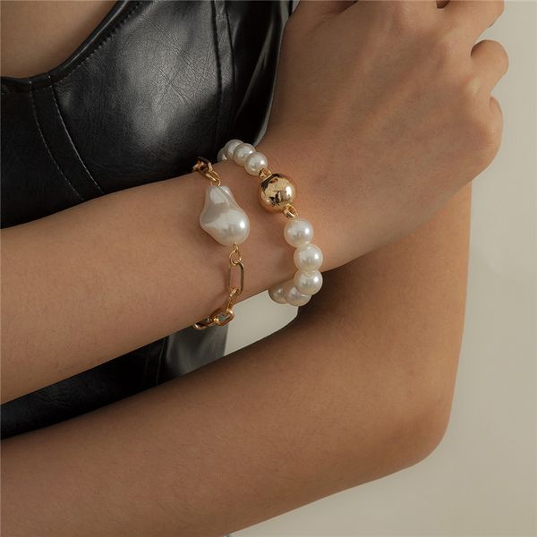 european baroque imitation pearl beaded strands chain hollow out round ball thick chains women punk party gift silver bracelets double layer, Black
european baroque imitation pearl beaded strands chain hollow out round ball thick chains women punk party gift silver bracelets double layer, Black