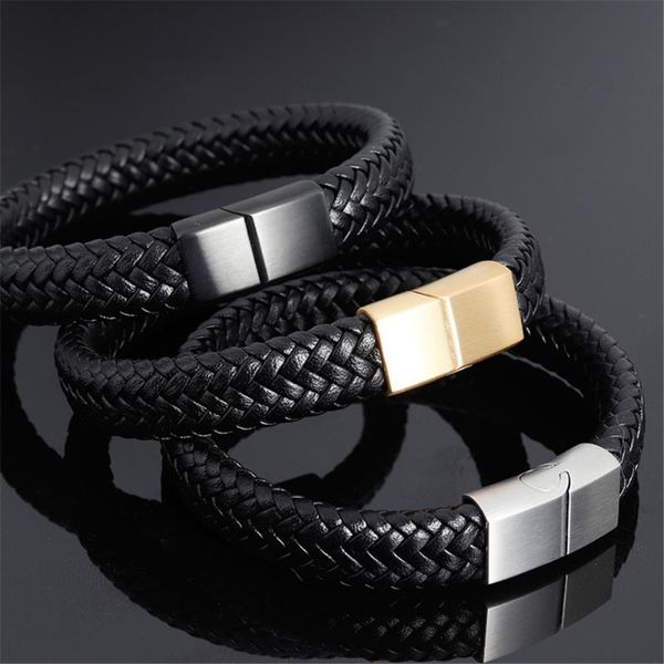 men bracelet punk black/gold/white steel braided leather bangle male accessories jewelry black/coffee bracelets
men bracelet punk black/gold/white steel braided leather bangle male accessories jewelry black/coffee bracelets