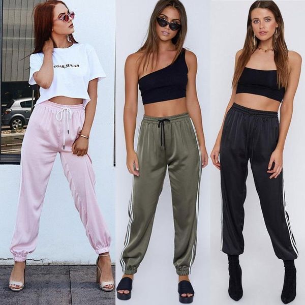women's pants & capris high arrival women striped side loose drawstring elastic waist slim pencil casual long trouser, Black;white
women's pants & capris high arrival women striped side loose drawstring elastic waist slim pencil casual long trouser, Black;white