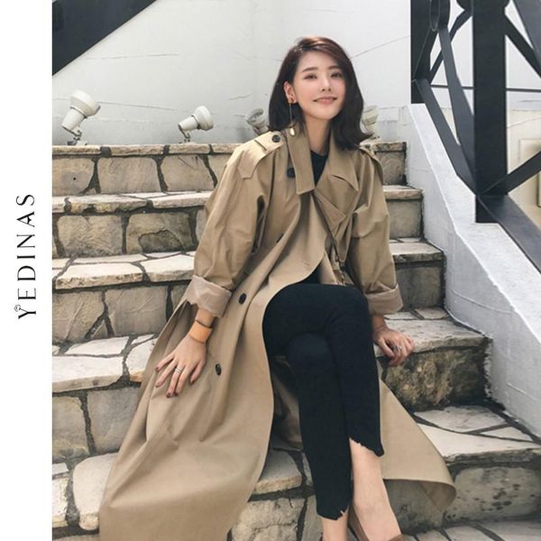 women's trench coats yedinas women spring long light coat with belt lapel chic female windbreaker sleeve simple classic fashion outwear, Tan;black
women's trench coats yedinas women spring long light coat with belt lapel chic female windbreaker sleeve simple classic fashion outwear, Tan;black