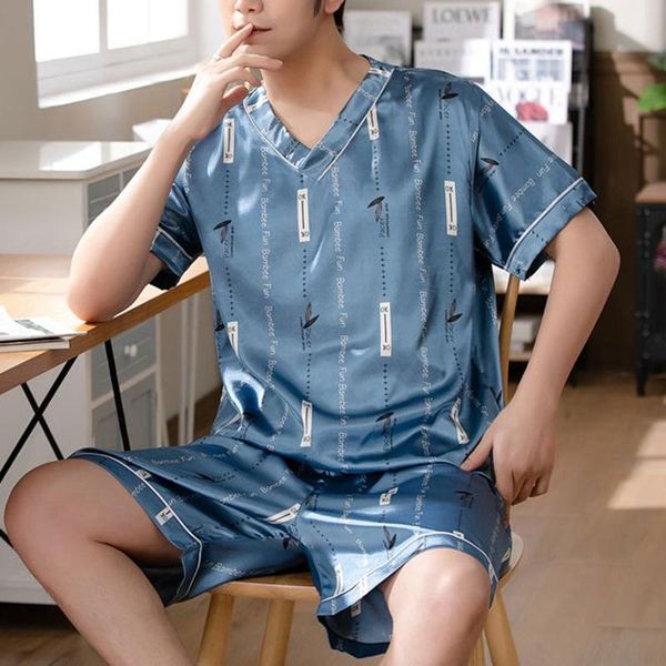 men's sleepwear summer luxury pajama suit men fashion satin silk pajamas sets family pijama lover night casual home clothing, Black;brown
men's sleepwear summer luxury pajama suit men fashion satin silk pajamas sets family pijama lover night casual home clothing, Black;brown