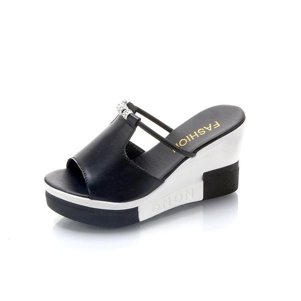 slippers heel 7cm fashion wedges sandals women summer thick-soled flip-flops waterproof beach shoes, Black
slippers heel 7cm fashion wedges sandals women summer thick-soled flip-flops waterproof beach shoes, Black