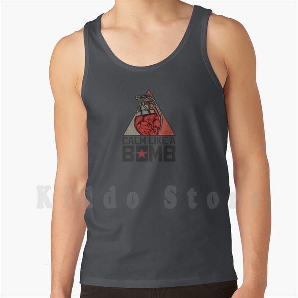 calm like a bomb tank vest 100% cotton rage against the band evil empire granade heart, White;black
calm like a bomb tank vest 100% cotton rage against the band evil empire granade heart, White;black