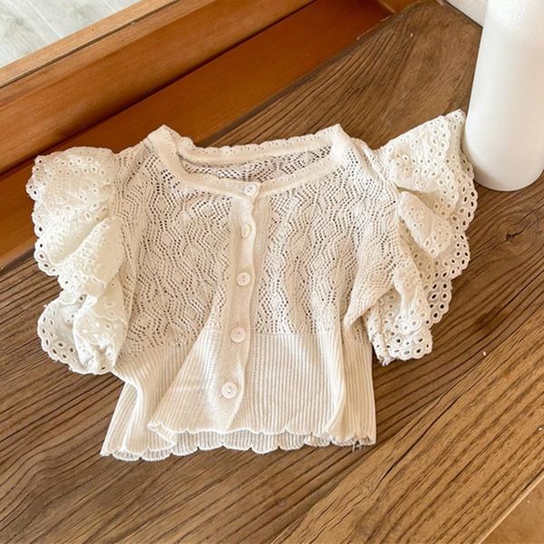 summer korean style baby girls knitted hollow out cardigan toddlers kids lace ruffles thin sweaters princess pullover, Blue
summer korean style baby girls knitted hollow out cardigan toddlers kids lace ruffles thin sweaters princess pullover, Blue