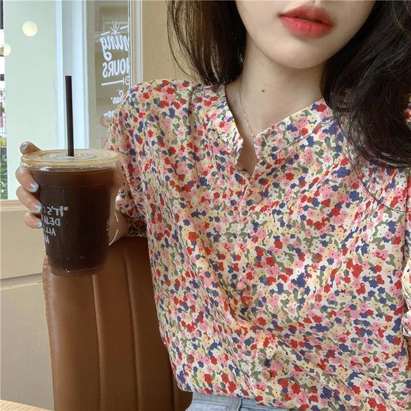 women's blouses & shirts 2021 summer korean floral shirt short sleeve loose red print blouse elegant caigant woman casual button up, White
women's blouses & shirts 2021 summer korean floral shirt short sleeve loose red print blouse elegant caigant woman casual button up, White
