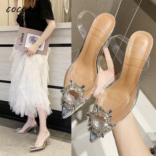 dress shoes transparent sandals women 2021 spring and summer style diamond buckle high heels women's stiletto with pointed toes, Black
dress shoes transparent sandals women 2021 spring and summer style diamond buckle high heels women's stiletto with pointed toes, Black