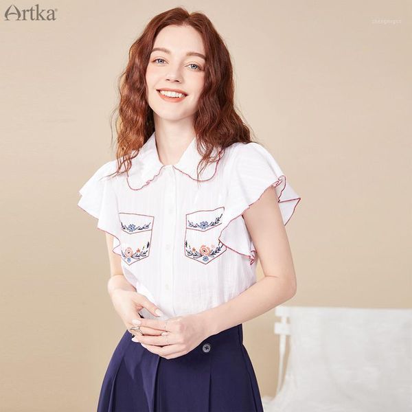 summer women blouse elegant embroidery pure cotton shirt butterfly sleeve ruffles white sa25108x women's blouses & shirts
summer women blouse elegant embroidery pure cotton shirt butterfly sleeve ruffles white sa25108x women's blouses & shirts