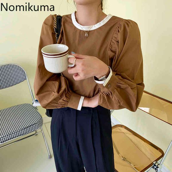 nomikuma korean style back lace up long sleeve blouse women o neck contrast color chic shirts female elegant fashion blusas 210514, White
nomikuma korean style back lace up long sleeve blouse women o neck contrast color chic shirts female elegant fashion blusas 210514, White