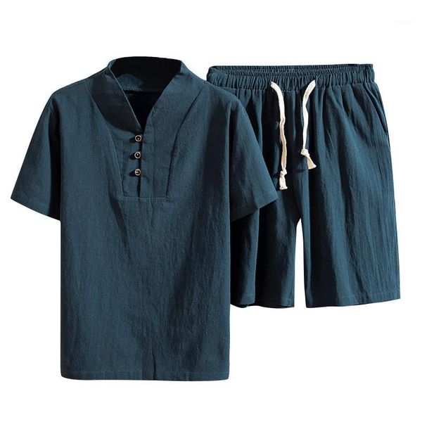 men's tracksuits set clothing large size tracksuit button v neck summer suit linen t-shirt fashion male chinese style two piece 41, Gray
men's tracksuits set clothing large size tracksuit button v neck summer suit linen t-shirt fashion male chinese style two piece 41, Gray