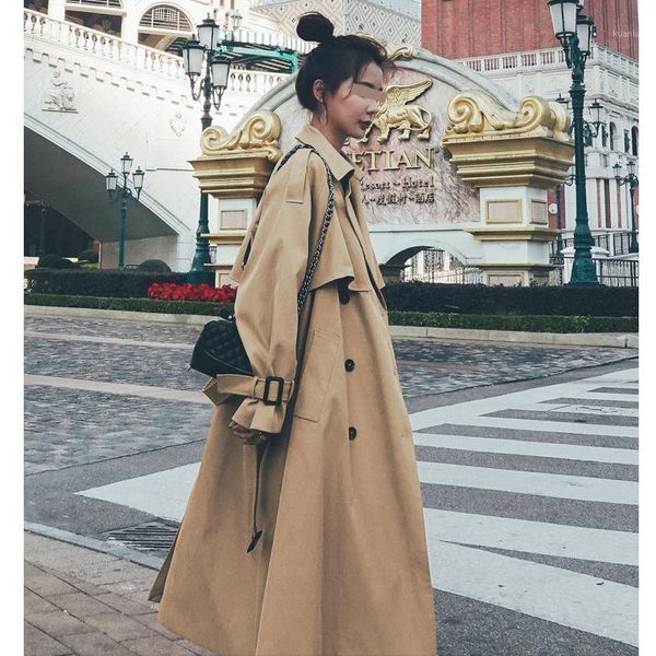 women's trench coats 2021 style temperament windbreaker mid-length spring and autumn dress small over-the-knee coat khaki, Tan;black
women's trench coats 2021 style temperament windbreaker mid-length spring and autumn dress small over-the-knee coat khaki, Tan;black