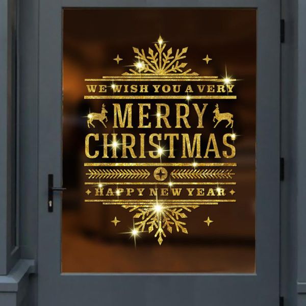 window stickers 2022 removable christmas pvc static merry beautify golden year party glass
window stickers 2022 removable christmas pvc static merry beautify golden year party glass