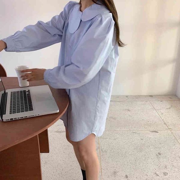 dress mozuleva 2021 female spring shirt dresses peter pan collar oversize korean style stylish buttons dressed as lady, Black;gray
dress mozuleva 2021 female spring shirt dresses peter pan collar oversize korean style stylish buttons dressed as lady, Black;gray