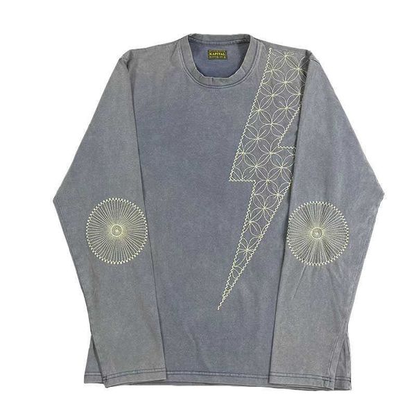 men's hoodies kapital hirata new spring and autumn versatile wash embroidery lightning wave couple long sleeve t-shirt, Black
men's hoodies kapital hirata new spring and autumn versatile wash embroidery lightning wave couple long sleeve t-shirt, Black