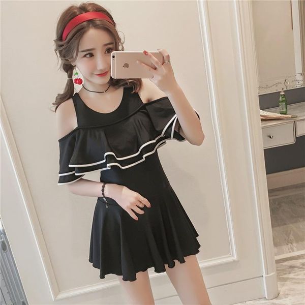 one-piece suits conservative white edge solid one piece swimwear women black & red flounce swimsuit skirt spring bathing suit swimming beach
one-piece suits conservative white edge solid one piece swimwear women black & red flounce swimsuit skirt spring bathing suit swimming beach
