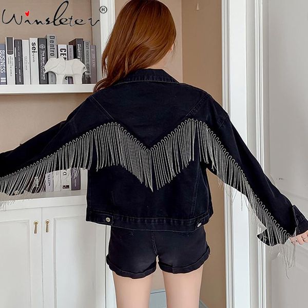 women's jackets women fashion outerwear casual black bling rhinestone tassels spring autumn long sleeve punk party denim jacket coat c0, Black;brown
women's jackets women fashion outerwear casual black bling rhinestone tassels spring autumn long sleeve punk party denim jacket coat c0, Black;brown