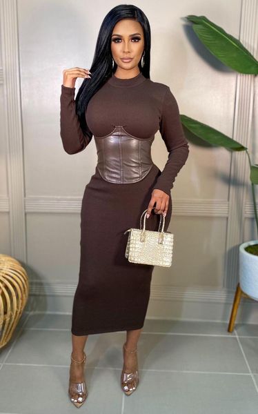 casual dresses 2021 ladies autumn slim fashion round collar waist stitching back zipper bag buttocks long dress, Black;gray
casual dresses 2021 ladies autumn slim fashion round collar waist stitching back zipper bag buttocks long dress, Black;gray