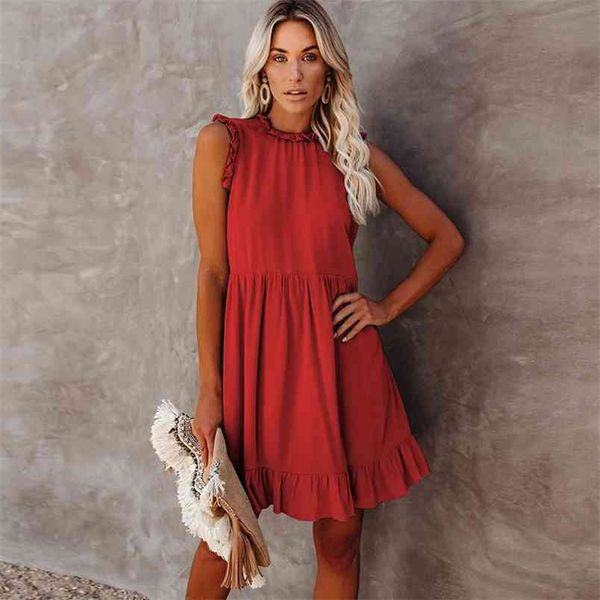 summer mini dress women casual o neck pleated sleeveless loose a-line elegant solid ruffle high waist beach party sundress 210522, Black;gray
summer mini dress women casual o neck pleated sleeveless loose a-line elegant solid ruffle high waist beach party sundress 210522, Black;gray