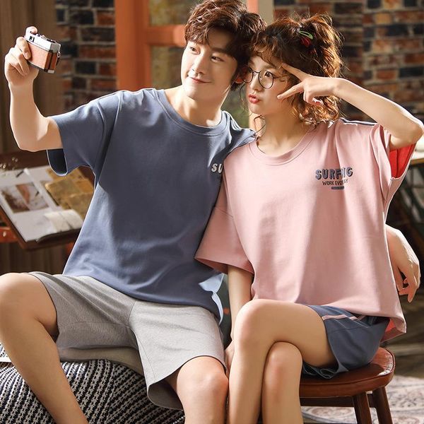 women's sleepwear korean-style pure cotton couples pajamas summer short-sleeved nightgown spring and autumn men cute thin homewear, Black;red
women's sleepwear korean-style pure cotton couples pajamas summer short-sleeved nightgown spring and autumn men cute thin homewear, Black;red
