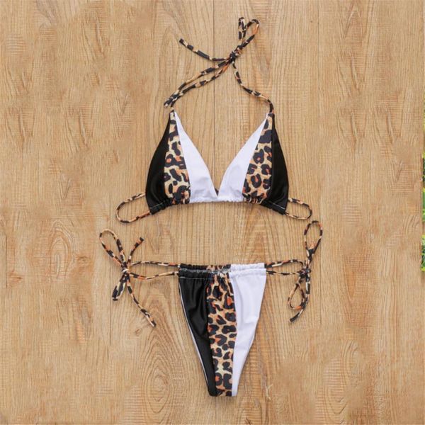 women's swimwear women leopard triangle bandage bikini set push up monokini swimsuit bathing suit, White;black 
women's swimwear women leopard triangle bandage bikini set push up monokini swimsuit bathing suit, White;black