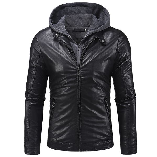 faux leather designer jacket men's zipper slim fit hoodie casual sports motorcycle jackets riding fashion luxury outerwear windbreaker, Black
faux leather designer jacket men's zipper slim fit hoodie casual sports motorcycle jackets riding fashion luxury outerwear windbreaker, Black