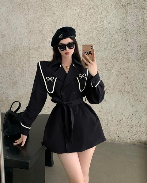 women's trench coats sailor collar coat 2021 early autumn french retro small korean style slimming fashion women, Tan;black
women's trench coats sailor collar coat 2021 early autumn french retro small korean style slimming fashion women, Tan;black