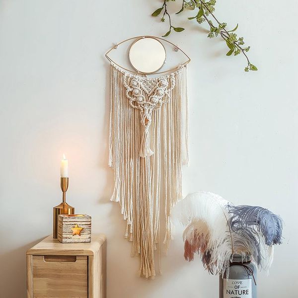 decorative objects & figurines bohemian macrame tapestry wall hanging mirror eye shaped woven art for living room bedroom office home decor
decorative objects & figurines bohemian macrame tapestry wall hanging mirror eye shaped woven art for living room bedroom office home decor