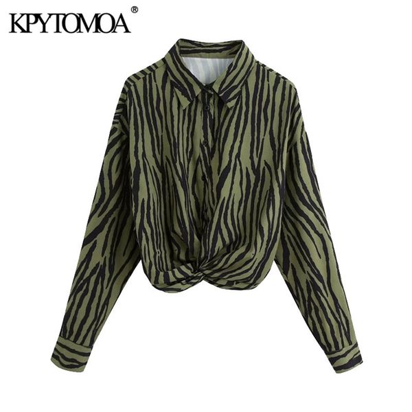 women fashion with knot animal print cropped blouses long sleeve button-up female shirts chic 210420, White
women fashion with knot animal print cropped blouses long sleeve button-up female shirts chic 210420, White