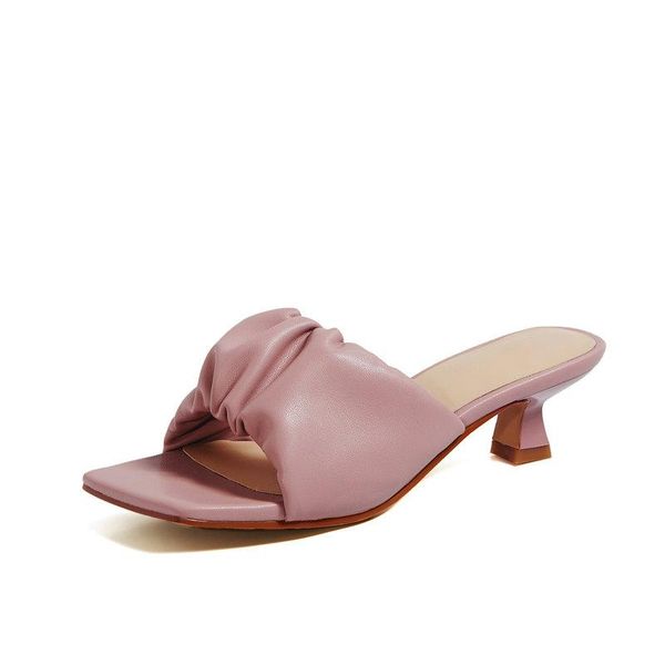 genuine leather mules spring summer wedding prom shoes woman pleated thin high heels ladies slippers beige green pink yellow, Black
genuine leather mules spring summer wedding prom shoes woman pleated thin high heels ladies slippers beige green pink yellow, Black