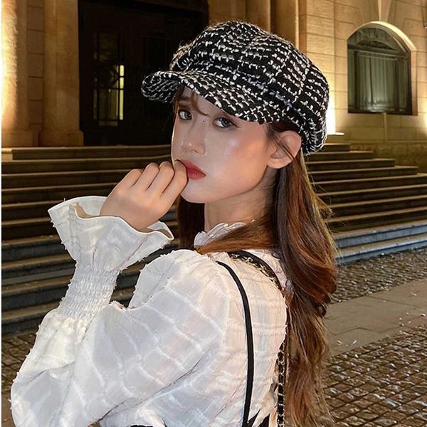 berets sboy caps for women autumn retro plaid gatsby cap octagonal baker peaked beret lady sunscreen wool painter, Blue;gray
berets sboy caps for women autumn retro plaid gatsby cap octagonal baker peaked beret lady sunscreen wool painter, Blue;gray